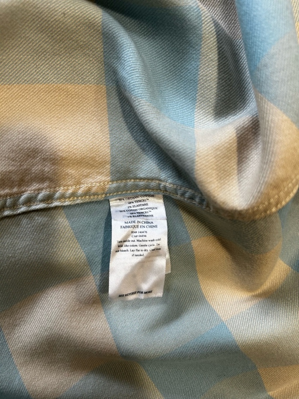Faherty Light Blue and Cream Checked Button Shirt - Picture 3 of 7